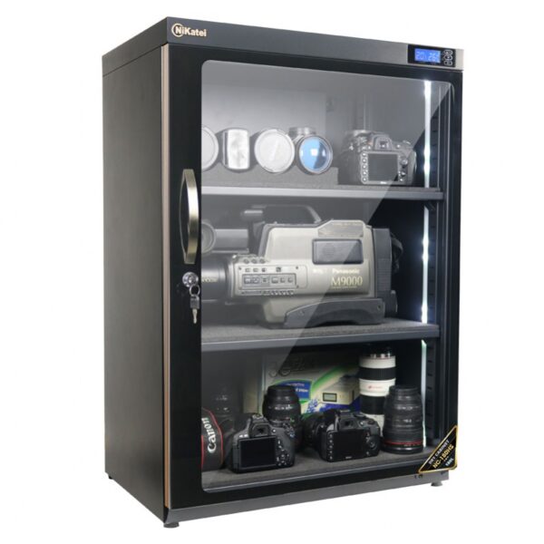 Tủ chống ẩm chuyên dụng Nikatei NC-180HS, viền nhôm mạ vàng (180 lít) | Chính Hãng