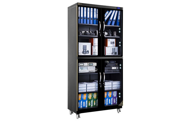 Tủ chống ẩm cao cấp Nikatei NC-600S viền nhôm mạ vàng | Chính Hãng