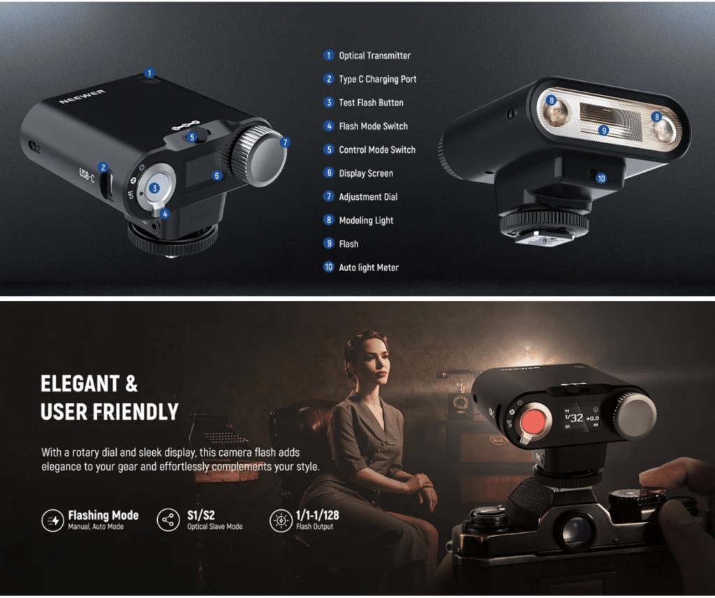 Đèn Flash Máy Ảnh Neewer Z160 Auto & Manual Modes