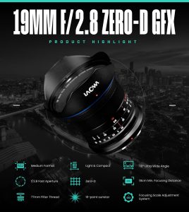 Ống kính Laowa 19mm f/2.8 Zero-D cho GFX, XCD